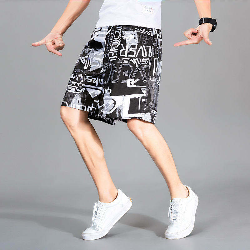 Men's summer beach shorts and shorts men's large casual five minutes pants big shorts fashion men's W thumbnail