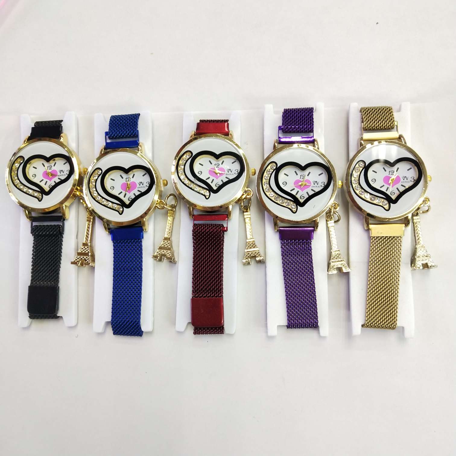 精品时尚磁铁表系列女士手表可爱带吊坠