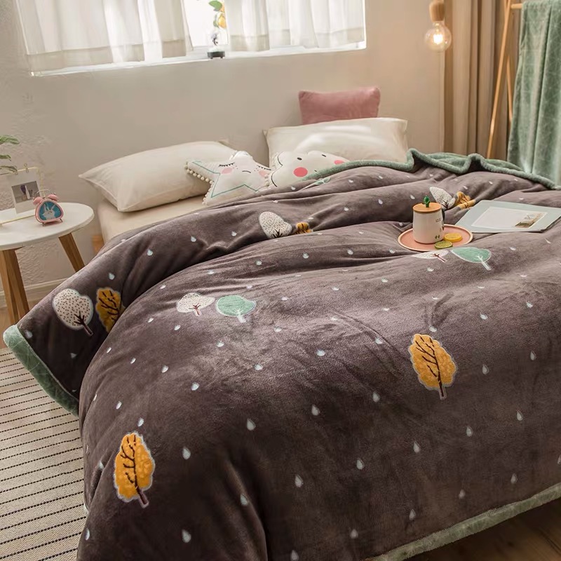 Mercure Home Textile 2022 New Blanket Fashion Double-Sided Printed Blanket Maple