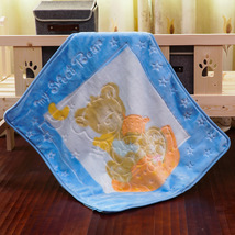 厂家直销新款单层披风拉舍尔儿童毛毯抱毯夏季空调珊瑚绒宝宝睡袋