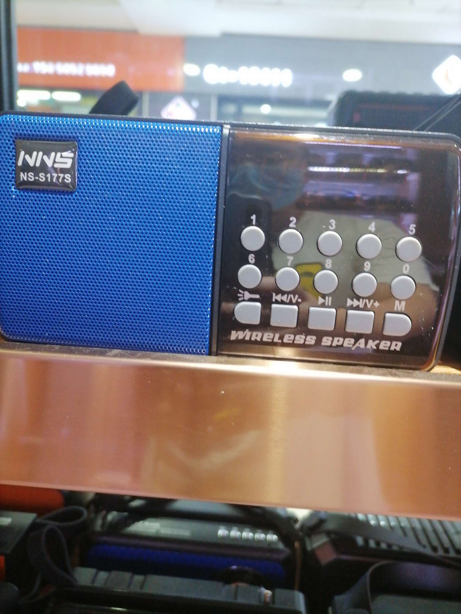 Small blue speaker