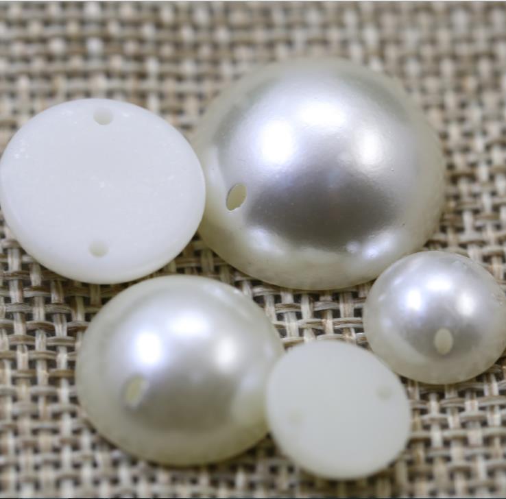 Pearlescent half - circle double - bore flat bottom 10mm