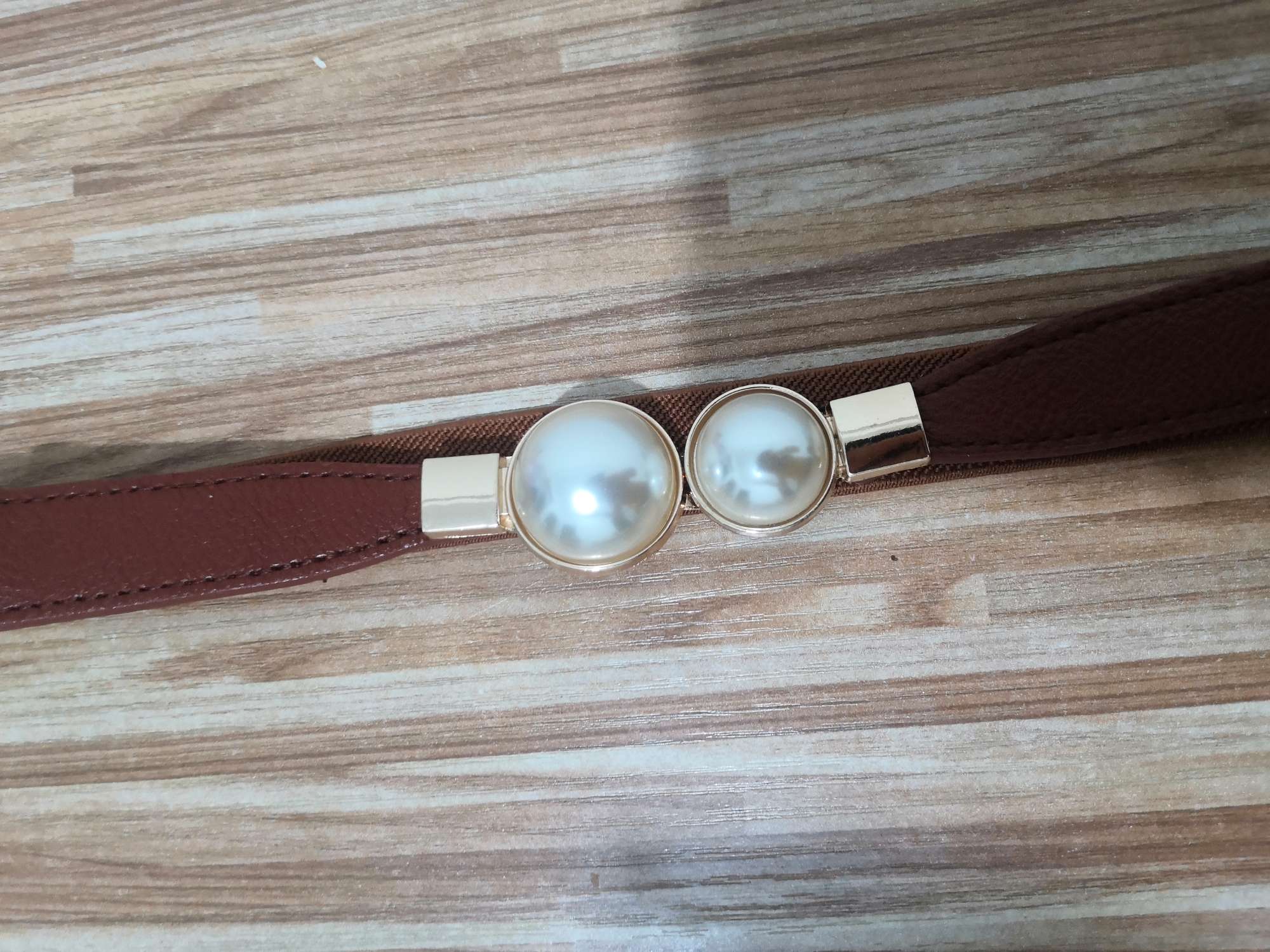 In Stock Fashion Elastic Belt Pearls Item Picture