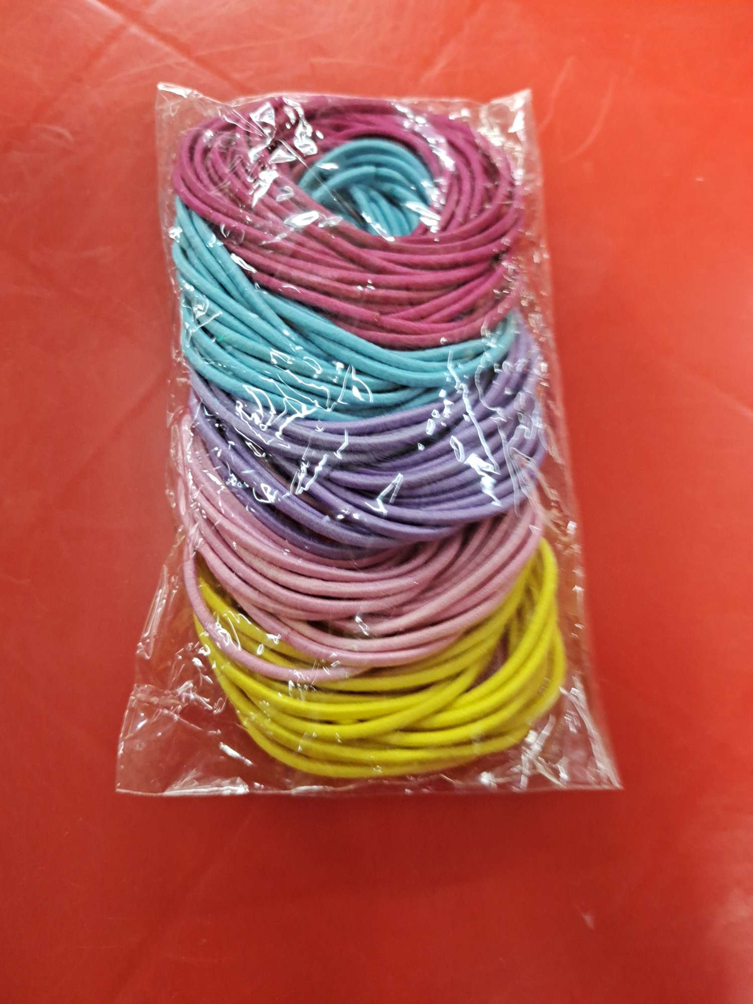 [10 packs of 100 dresses per pack] Girls fashion trend classic color and five colors mixed with basic Naira rubber band headwear hair ring accessories thumbnail