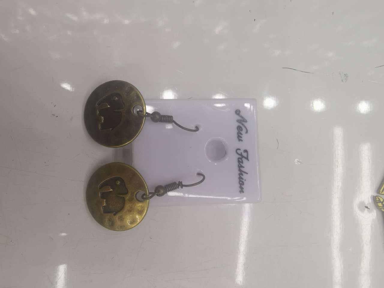 Elephant round piece earrings, Moon Love jewelry, Moon Love jewelry, Moon Love jewelry