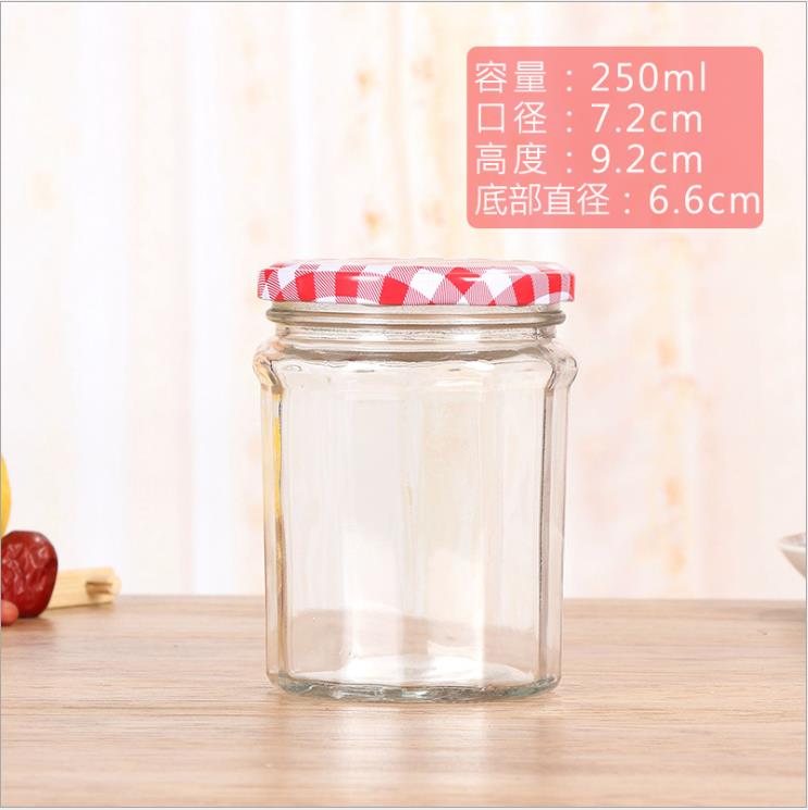 玻璃瓶50－380ml玻璃蜂蜜瓶巧婆婆果酱瓶白底实物图