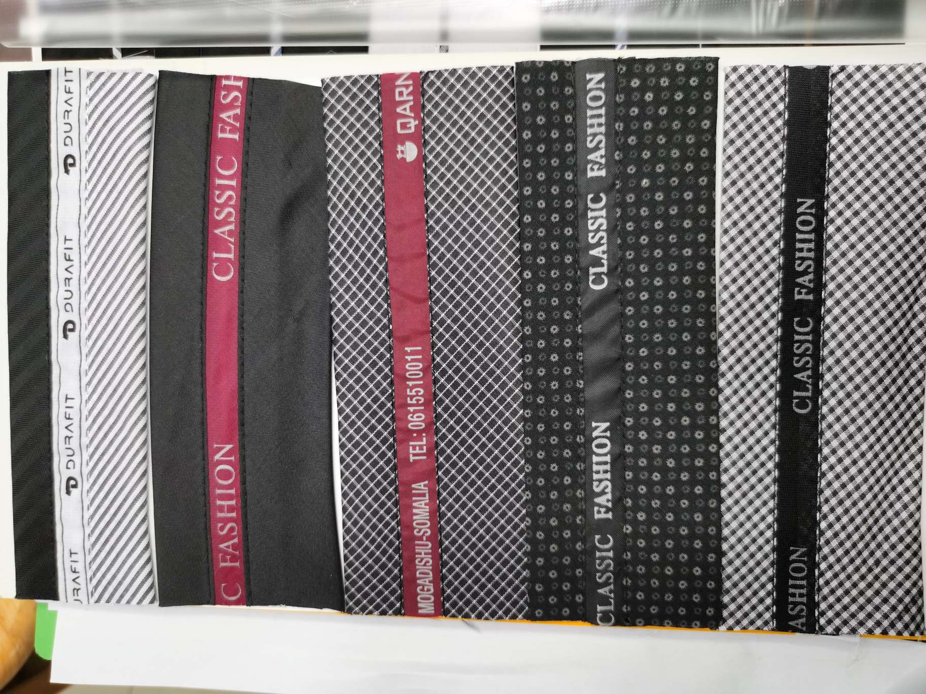 【厂家直销】【量大从优】【来样定做】全棉涤棉全涤5.8厘米树脂衬裤双层单层拱针裤腰腰朴防滑裤白底实物图