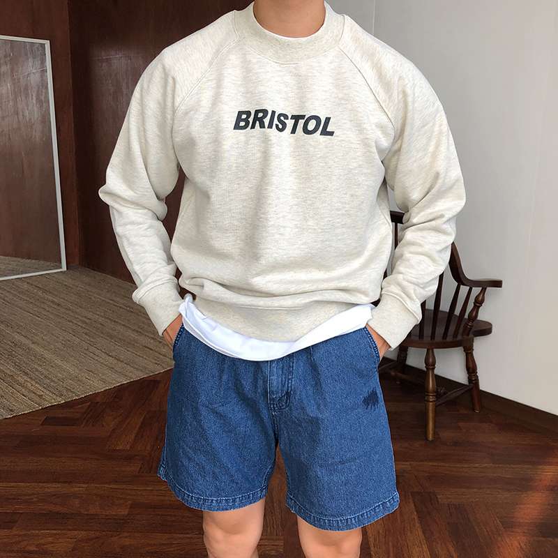 New Korean men's clothing agency purchase letter round neck pullover hoodie men's Korean style shoulder sleeve loose top -TS845 details Picture