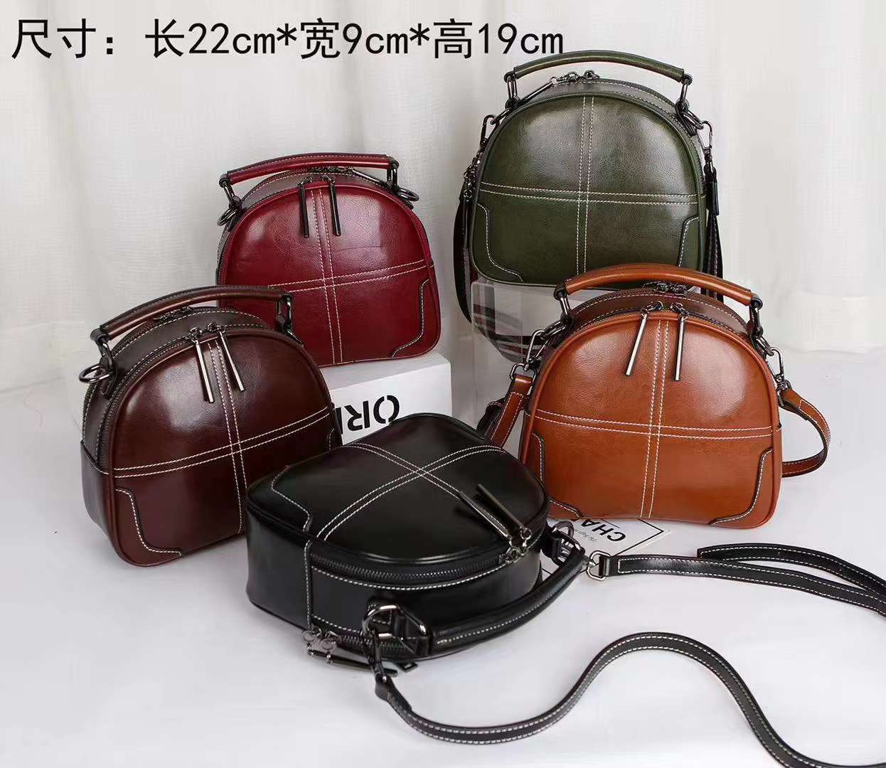 63 广州女包牛皮包春夏款新款黑色鳄鱼纹