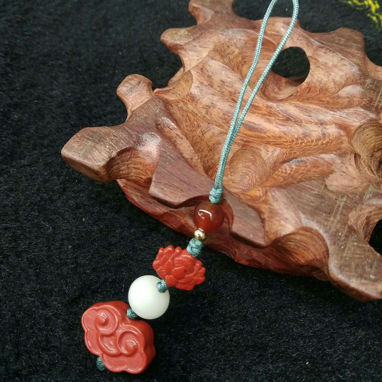 天然朱砂高含量红砂手机小饰品包包挂饰钥匙扣29