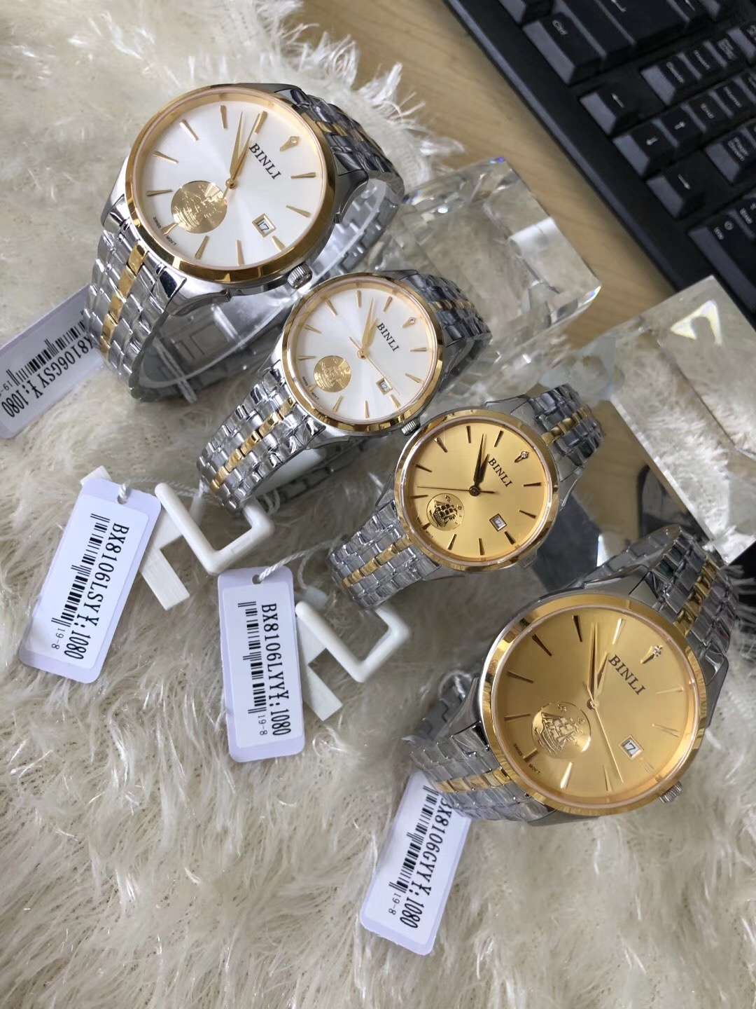 宾利8106，全钢壳全钢表带，瑞士机芯，字面刻有寓意一帆风顺