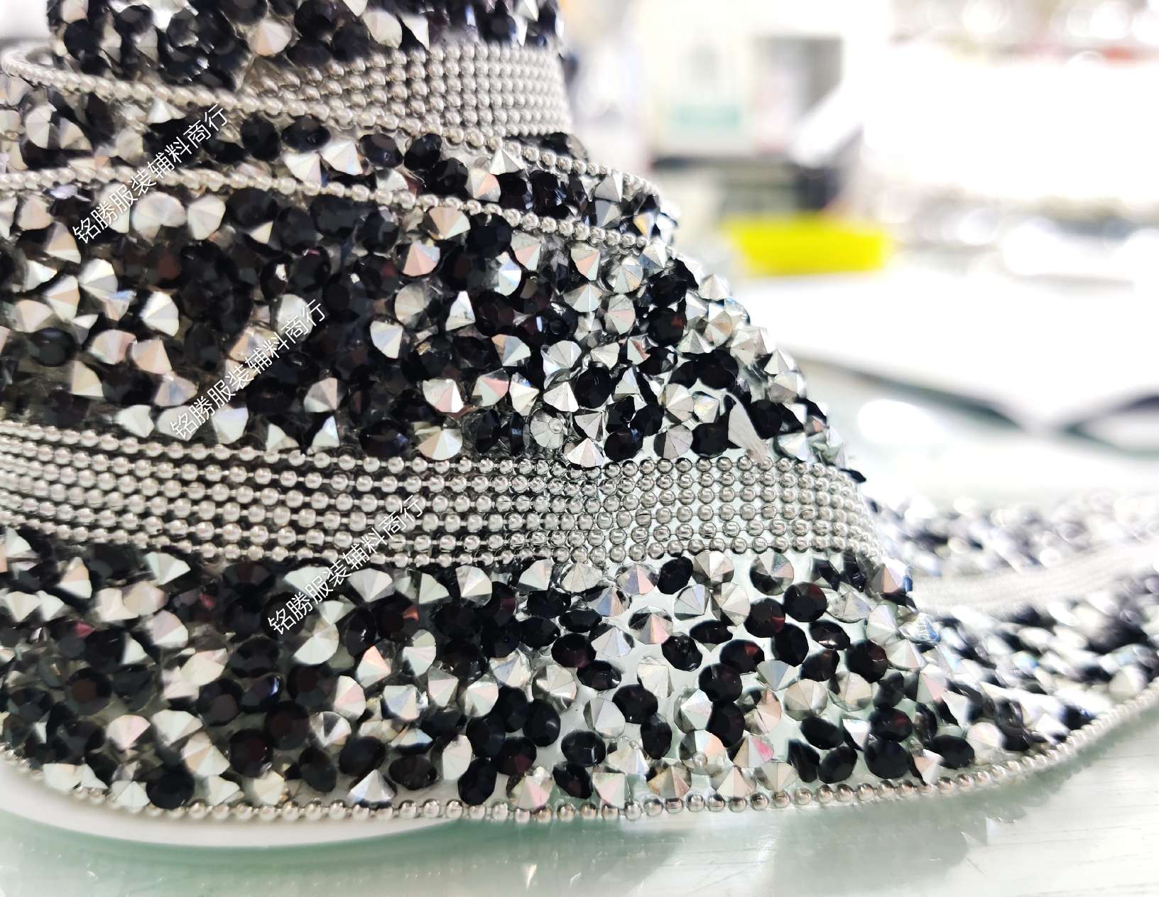 Rhinestone Glass Crystal Chain Resin Silver Black Handmade Diy Code Chain details Picture