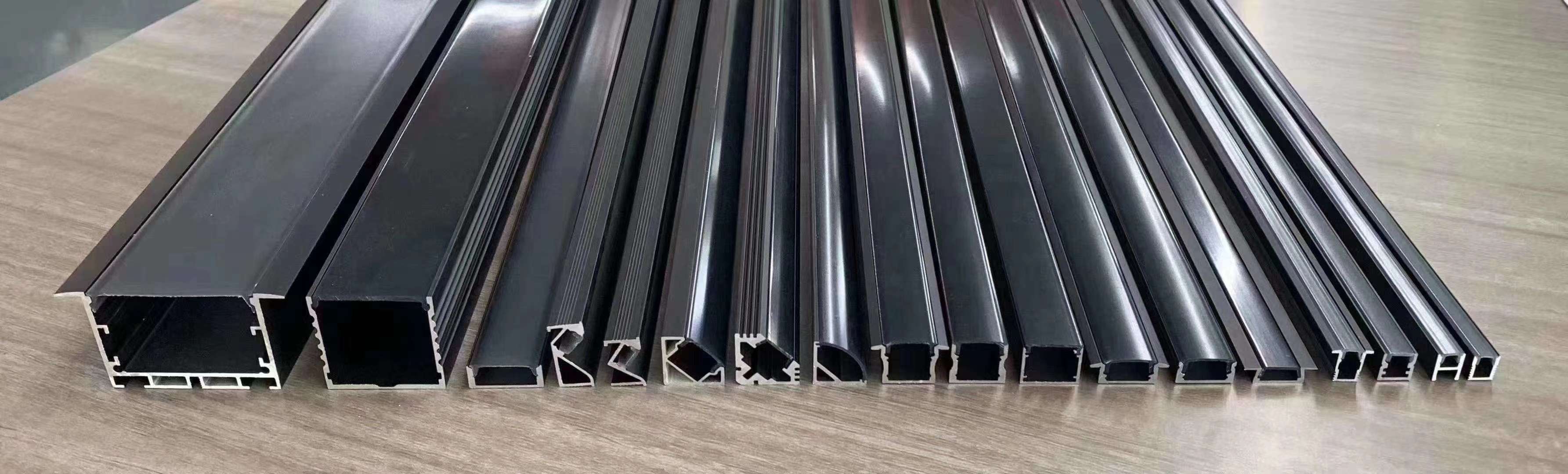 LED light with black shell line light slot U-type embedded aluminum slot light plain installed line slot light linear light strip fittings, light strip ten aluminum slots thumbnail