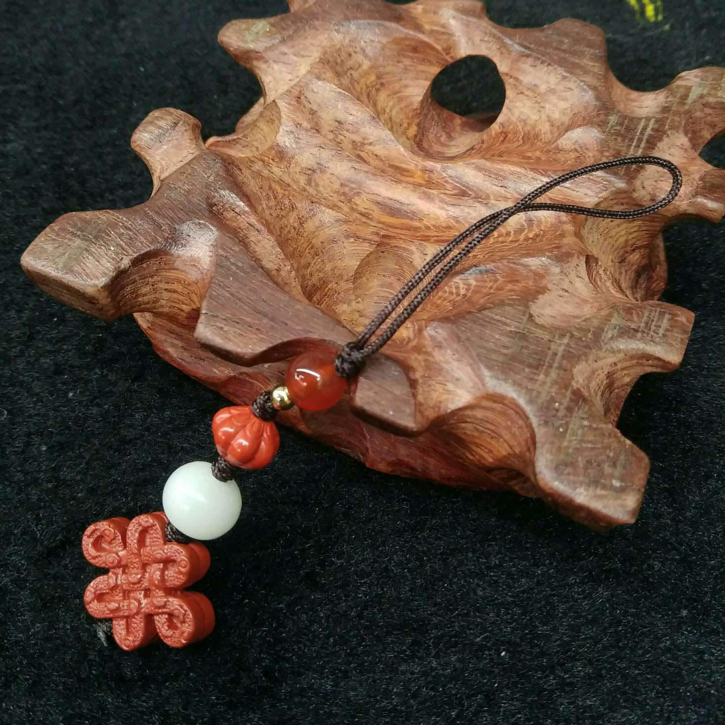 天然朱砂高含量红砂手机小饰品包包挂饰钥匙扣28