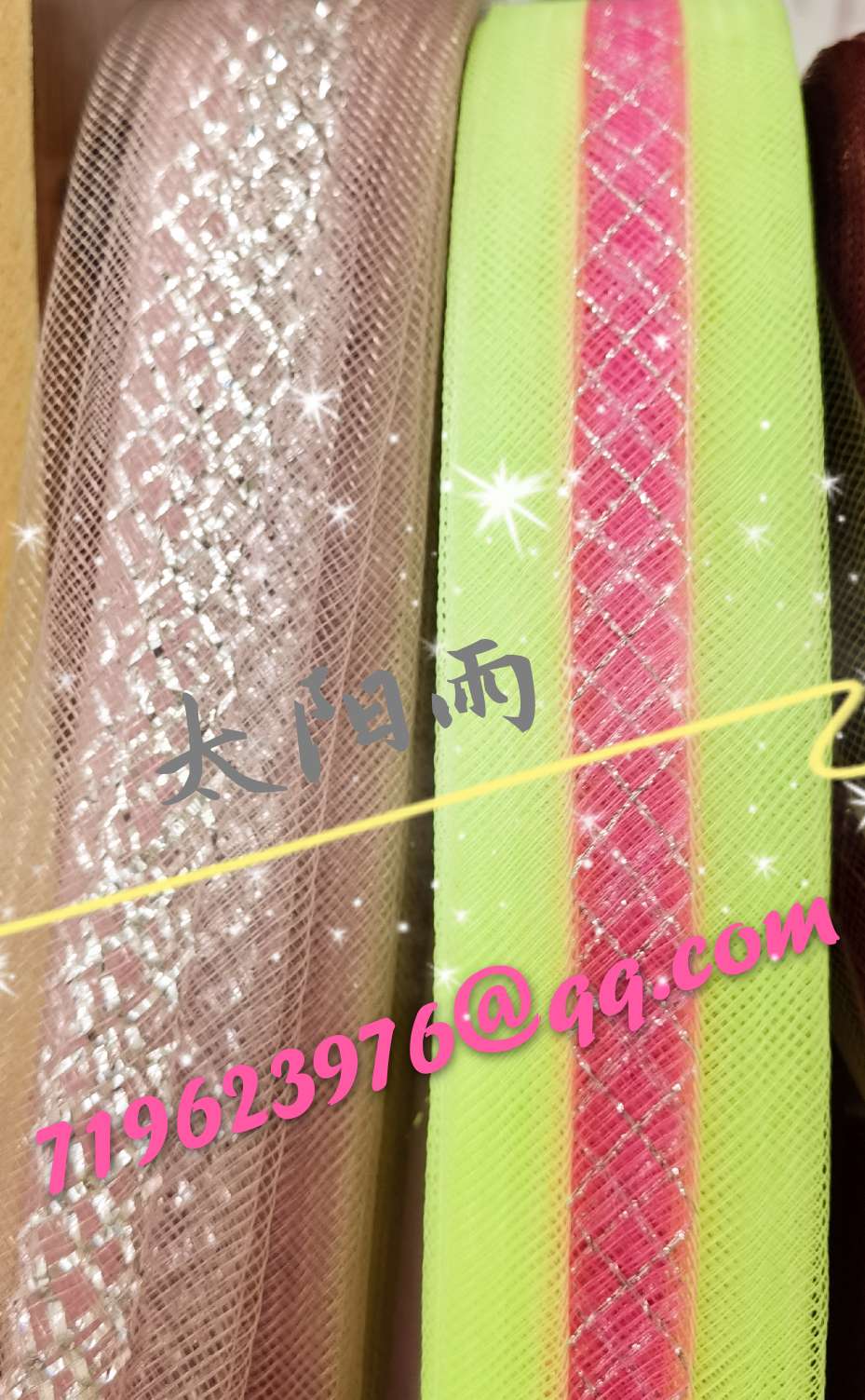 Elastic net three-color elastic gauze net art cap flower 🌸 details Picture