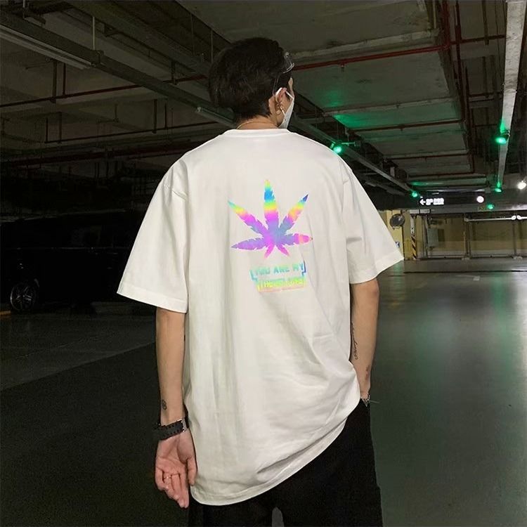 Short-sleeved men's streetwear brand, trendy ins five-and-a-half-sleeved Harajuku Hong Kong-style versatile loose Korean-style top garment, summer T-shirt 8