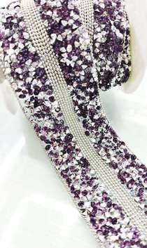 Diamond glass crystal chain resin deep purple DIY DIY code chain