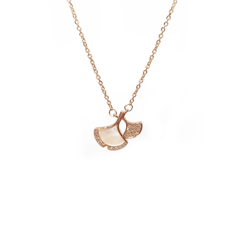Niche Design Sense Necklace Female Ginkgo Leaf Net Red Temperament Clavicle Chain details Picture