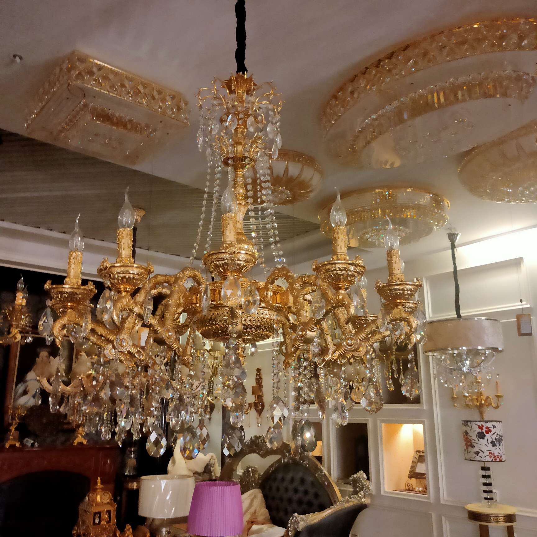 欧式北欧全铜水晶灯具轻奢吊灯简约 现代客厅灯卧室餐厅 灯水晶灯产品图