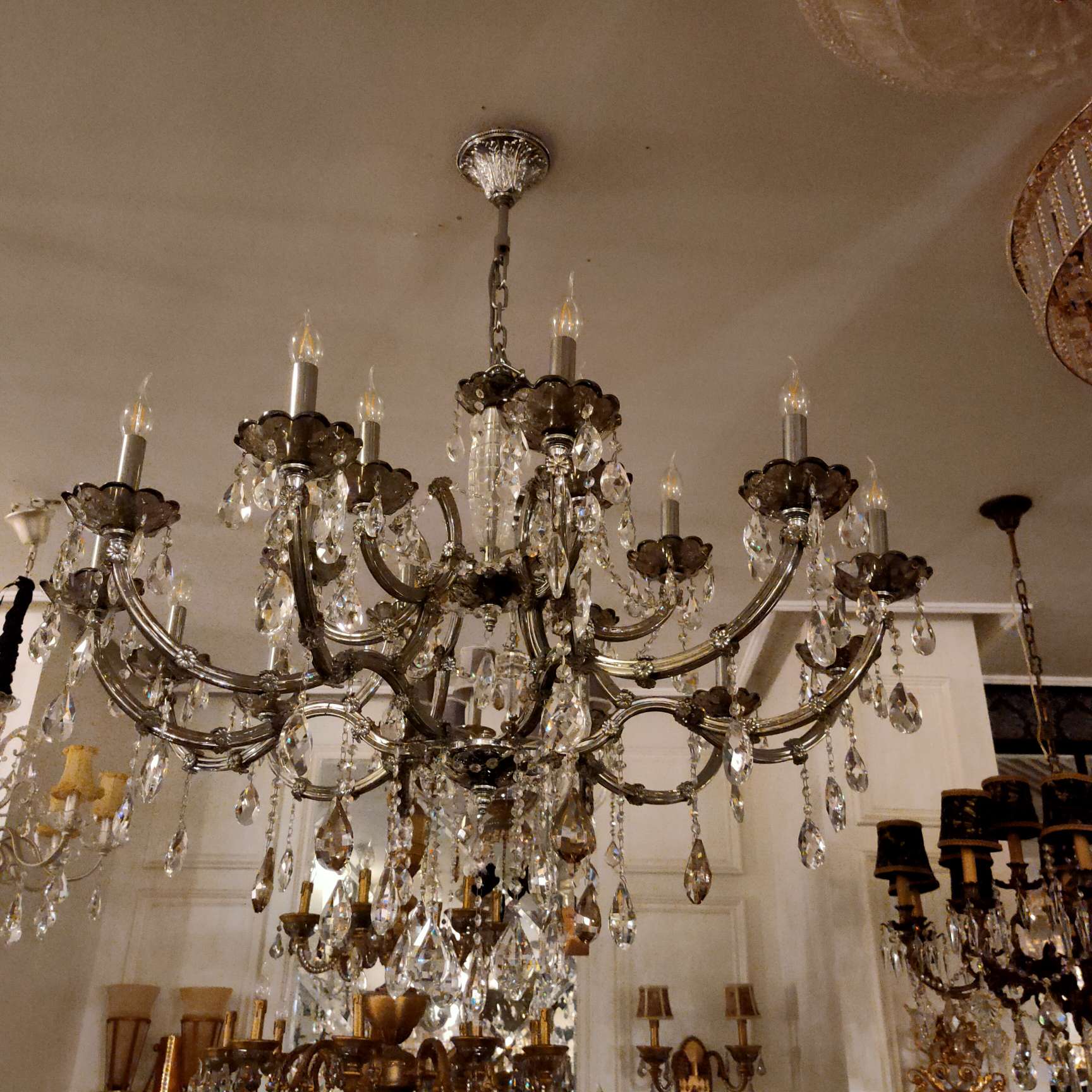 欧式北欧全铜水晶灯具轻奢吊灯简 约现代客厅灯卧室餐厅灯水晶 灯产品图