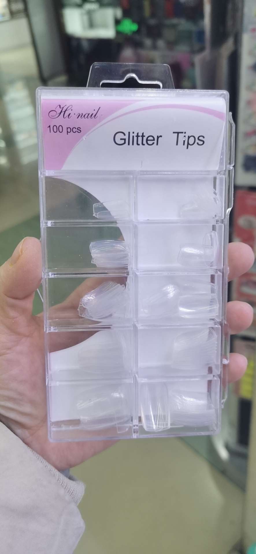 Square short transparent nail false nail