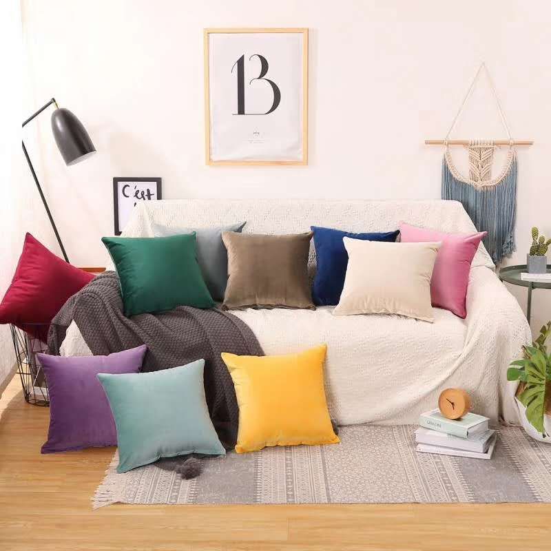 Crystal Velvet One-Color Cushion Cover details Picture