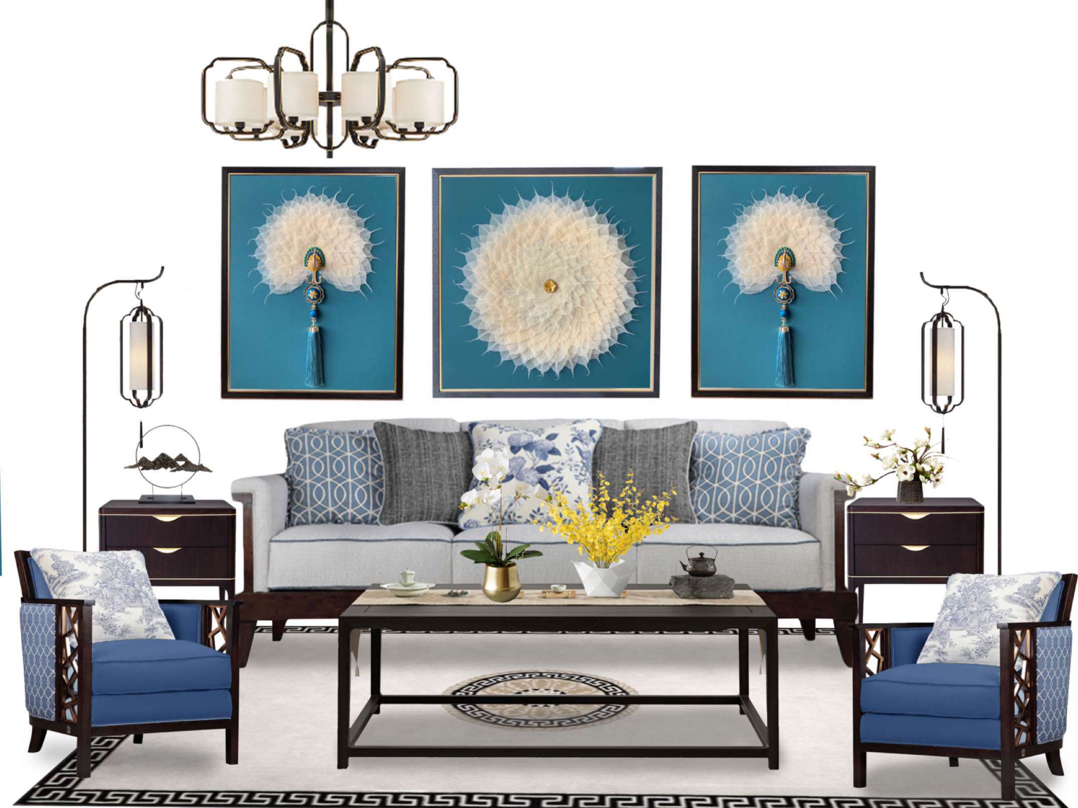 Living Room Decorative Painting Corridor Porch Murals Hotel Display Modern Abstract Painting Triplets
