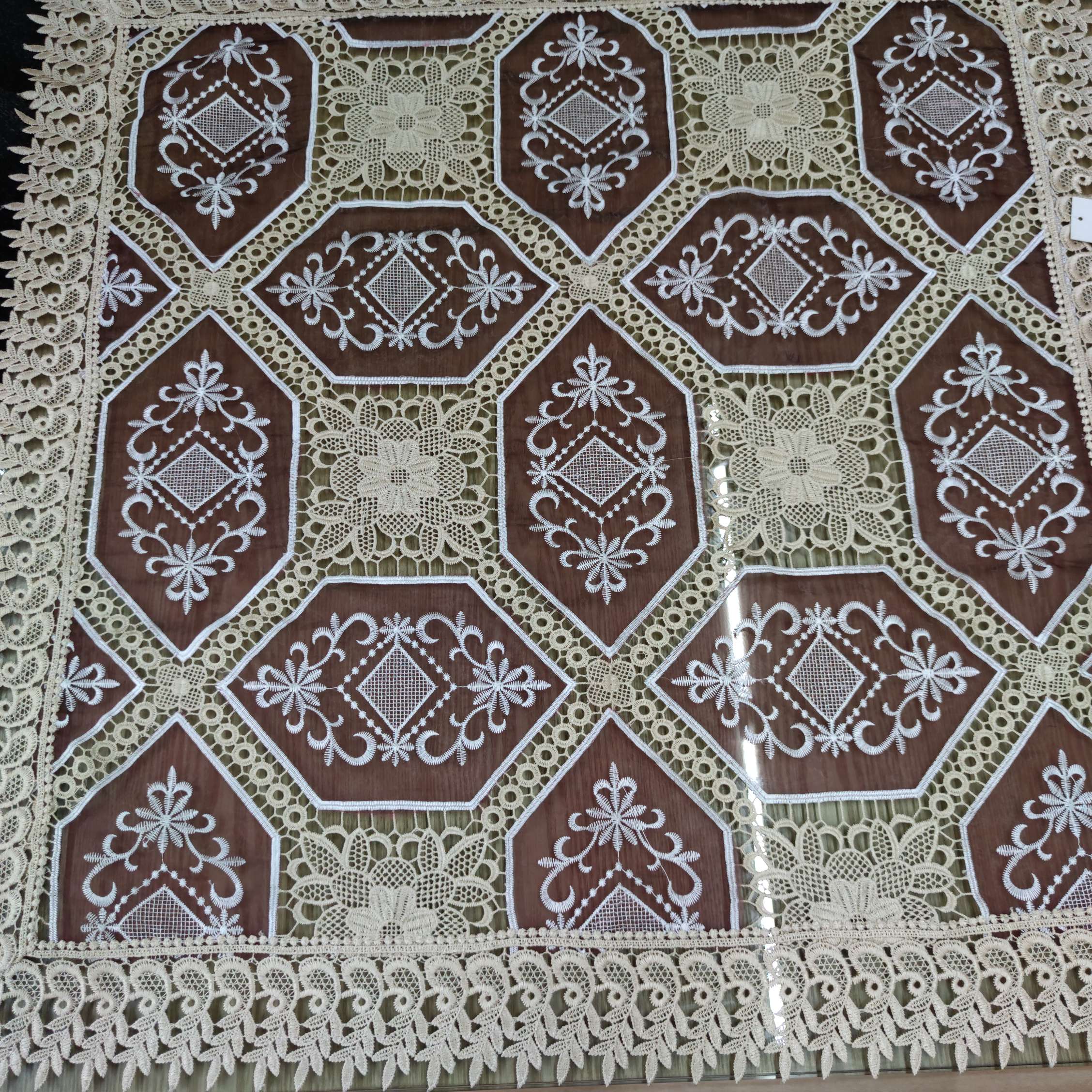【S.G.R】2020 New Style hollowed-out gauze embroidered tablecloth