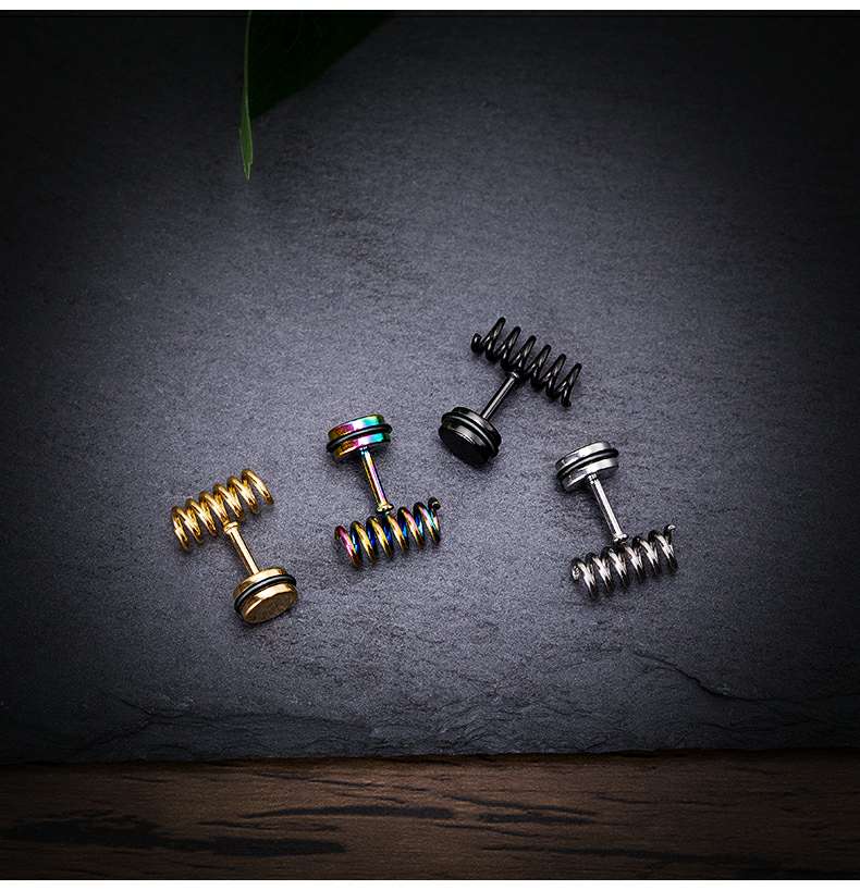 Changsheng Jewelry offers a wholesale of unique and simple titanium steel spring ear studs and other niche earrings