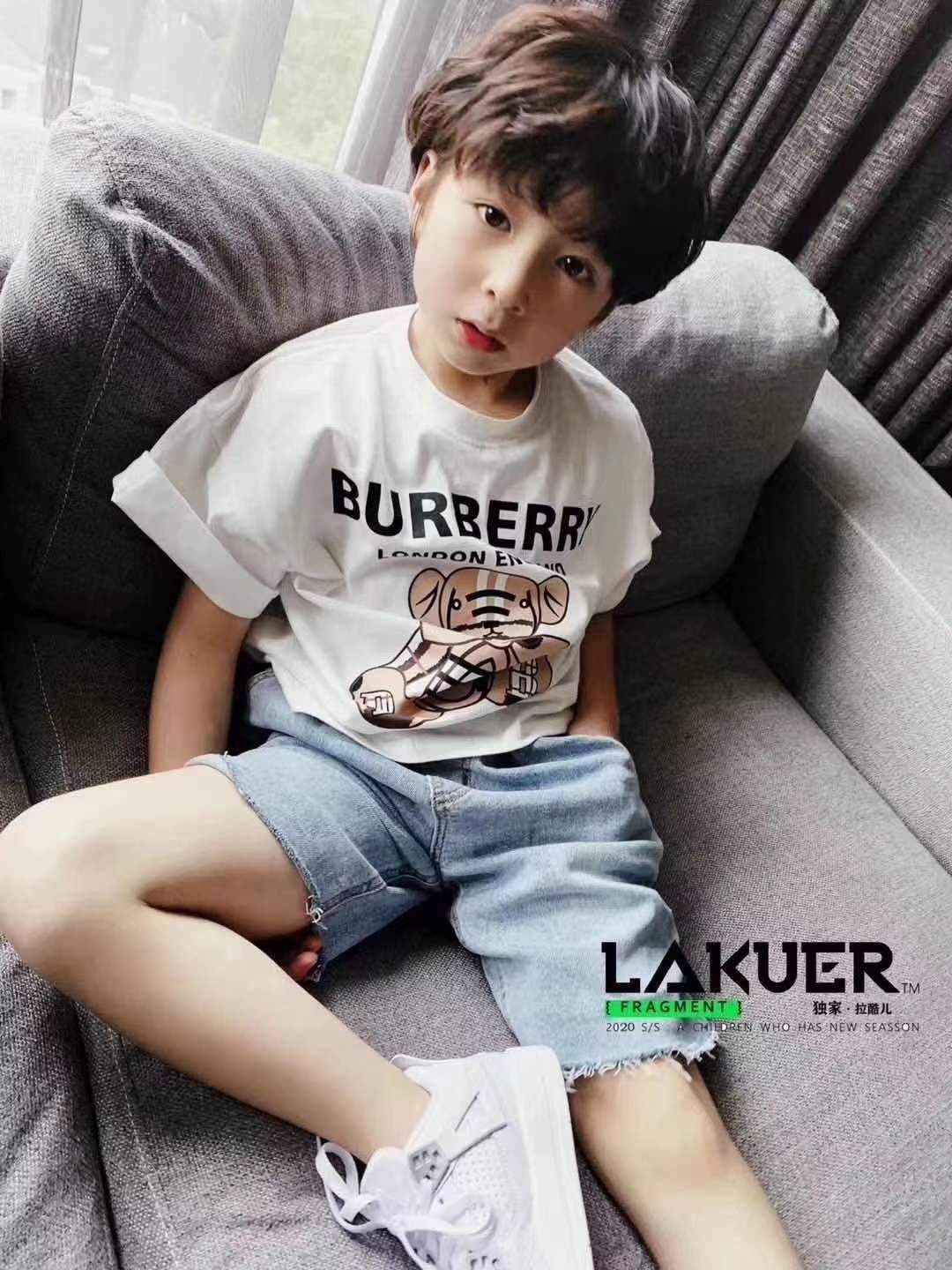 Summer short-sleeved Bear Bear print T-shirt thumbnail