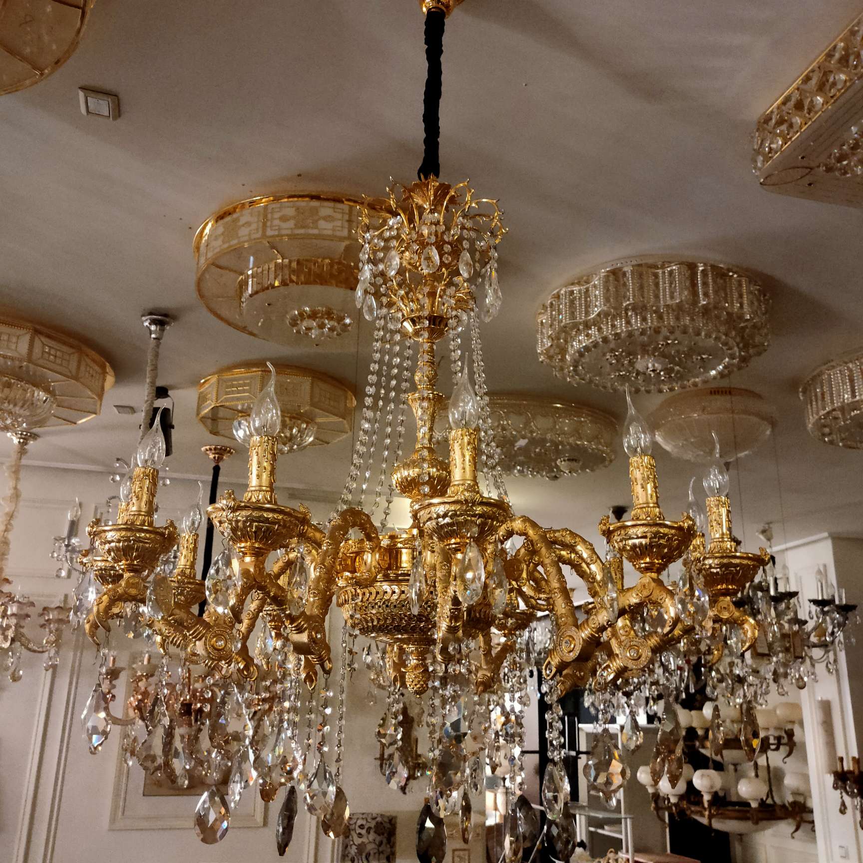 欧式北欧全铜水晶灯具轻奢吊灯简约 现代客厅灯卧室餐厅 灯水晶灯白底实物图
