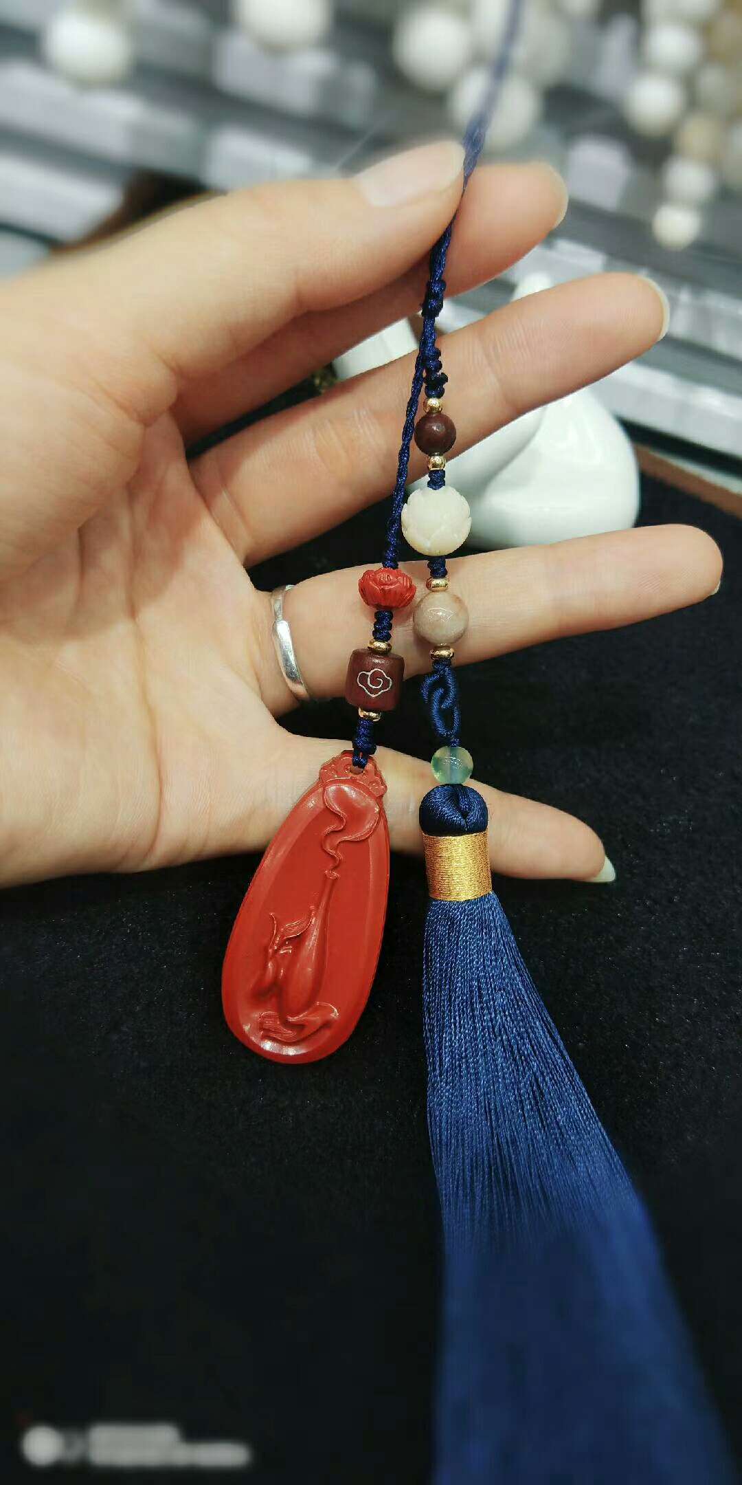 新款朱砂全手工小饰品包包挂饰汽车挂件1