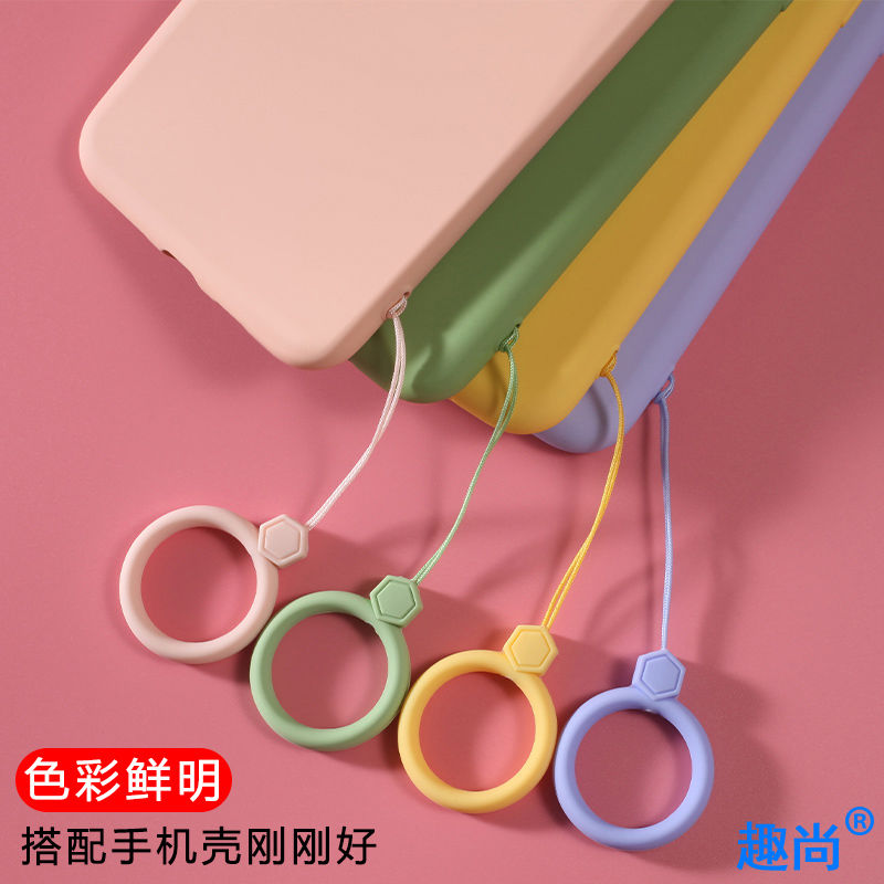 Short silicone ring for mobile phones, lanyard, universal buckle for USB flash drives and keys, cute ring buckle, anti-drop for both men and women details Picture