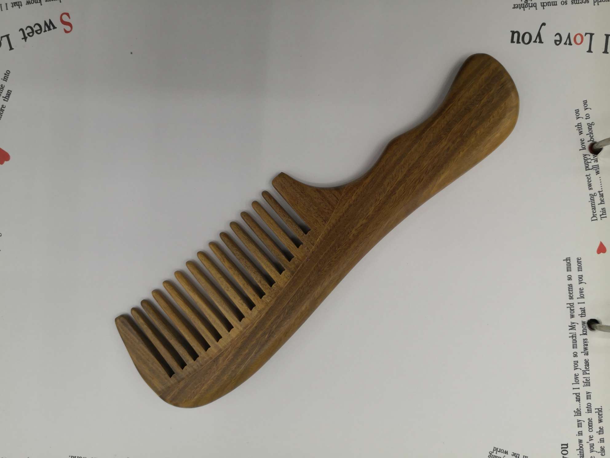 Green Sandalwood Comb Splicing Health Care Comb Massage Comb Health Care Wood Comb Scalp Care details Picture