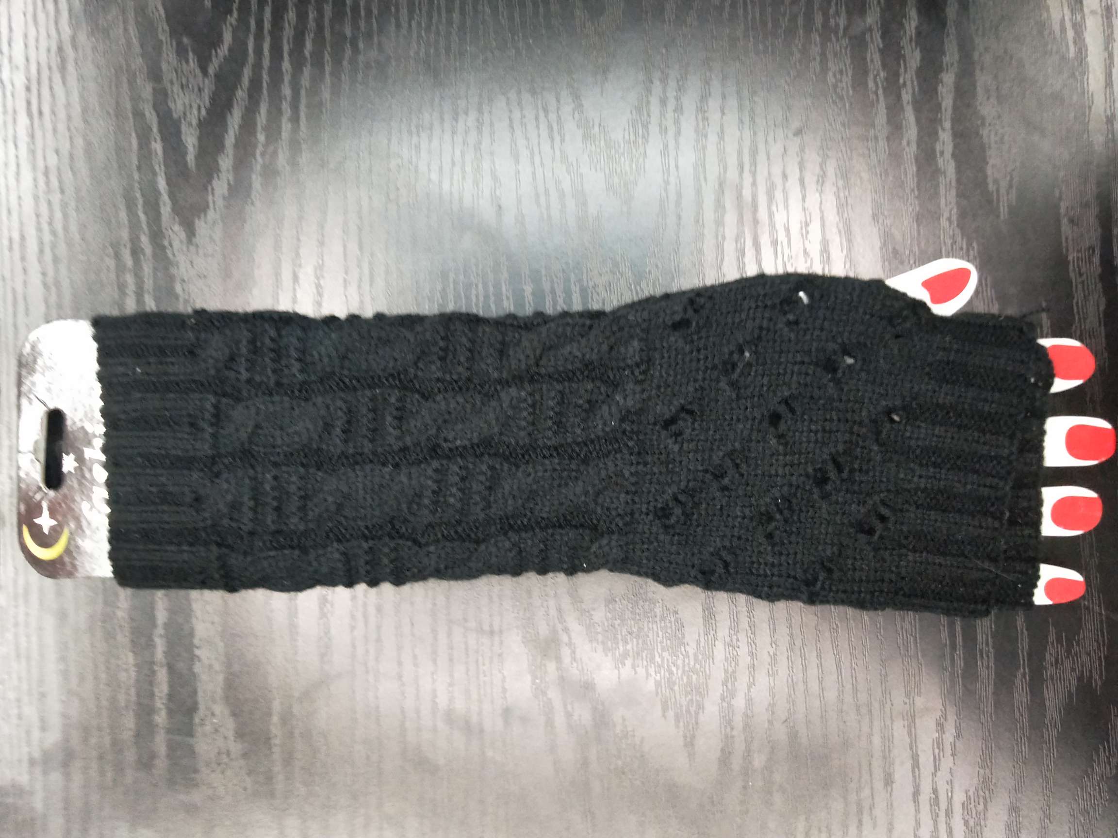 Autumn and winter knitted hollowed-out gloves details Picture