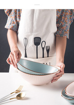 创意礼品居家典雅纯色陶瓷9.8寸沙拉碗/汤碗
