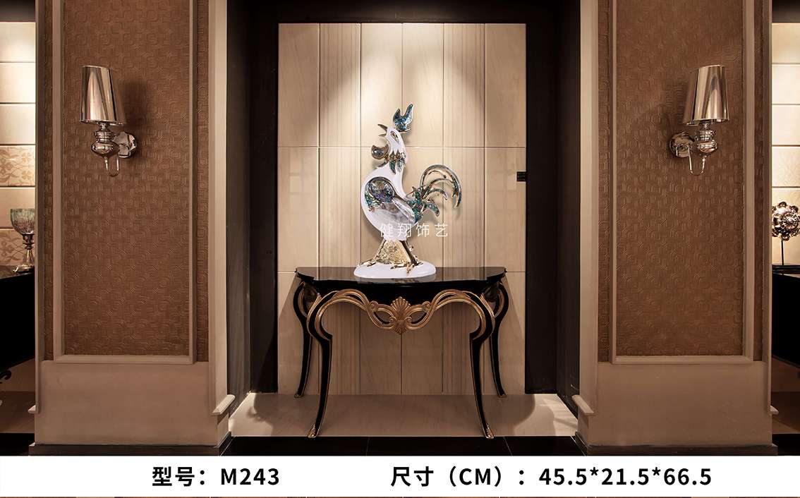 金鸡报晓贝壳工艺品装饰摆件图