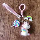 彩虹棒棒糖毛球独角兽书包挂件包挂饰钥匙扣学生萌礼物钥匙圈女