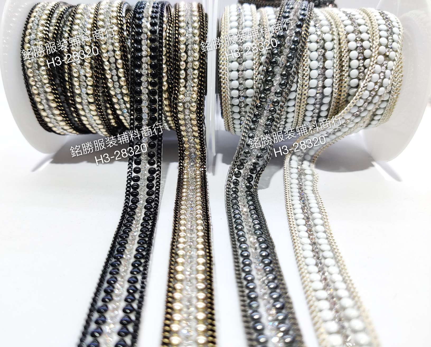 Rhinestone Glass Crystal White Ceramic Chain Handmade Diy Code Chain Clothing Accessories Item Picture