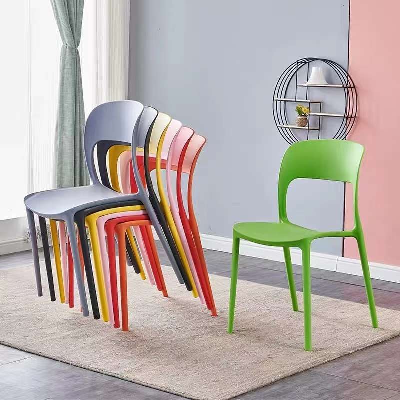 塑料椅子饭店椅子环保椅子混色椅子餐椅休闲椅细节图