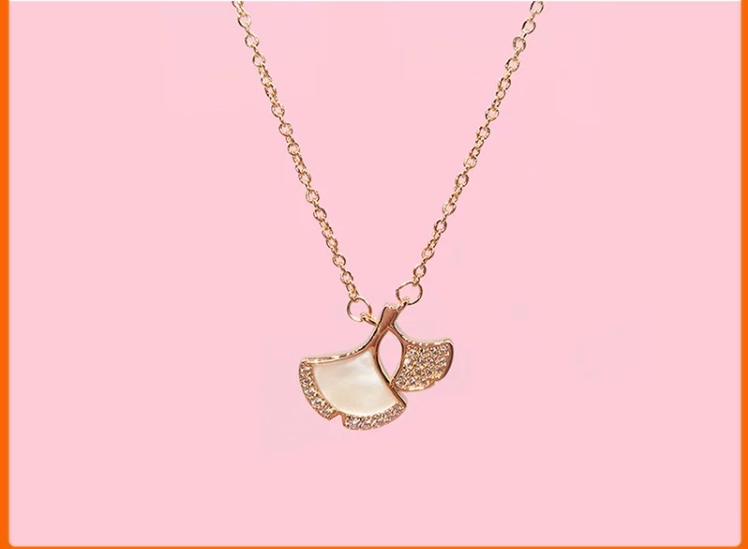 Niche Design Sense Necklace Female Ginkgo Leaf Net Red Temperament Clavicle Chain Specification drawing