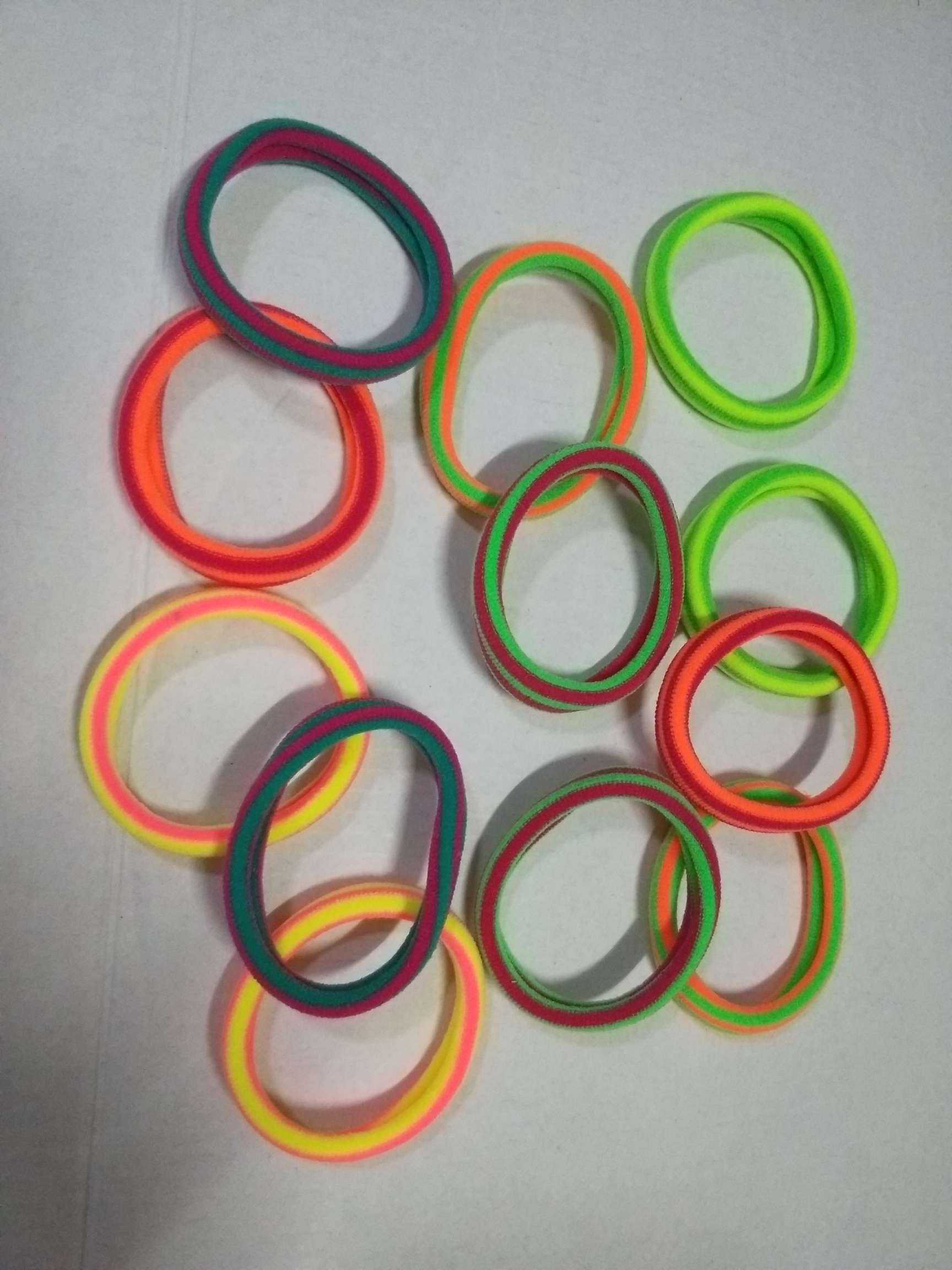 Nylon high-elasticity mixed-color striped leather band for daily life, girls' ponytail, small braids, hair ties, headwear, hair bands, and leather bands