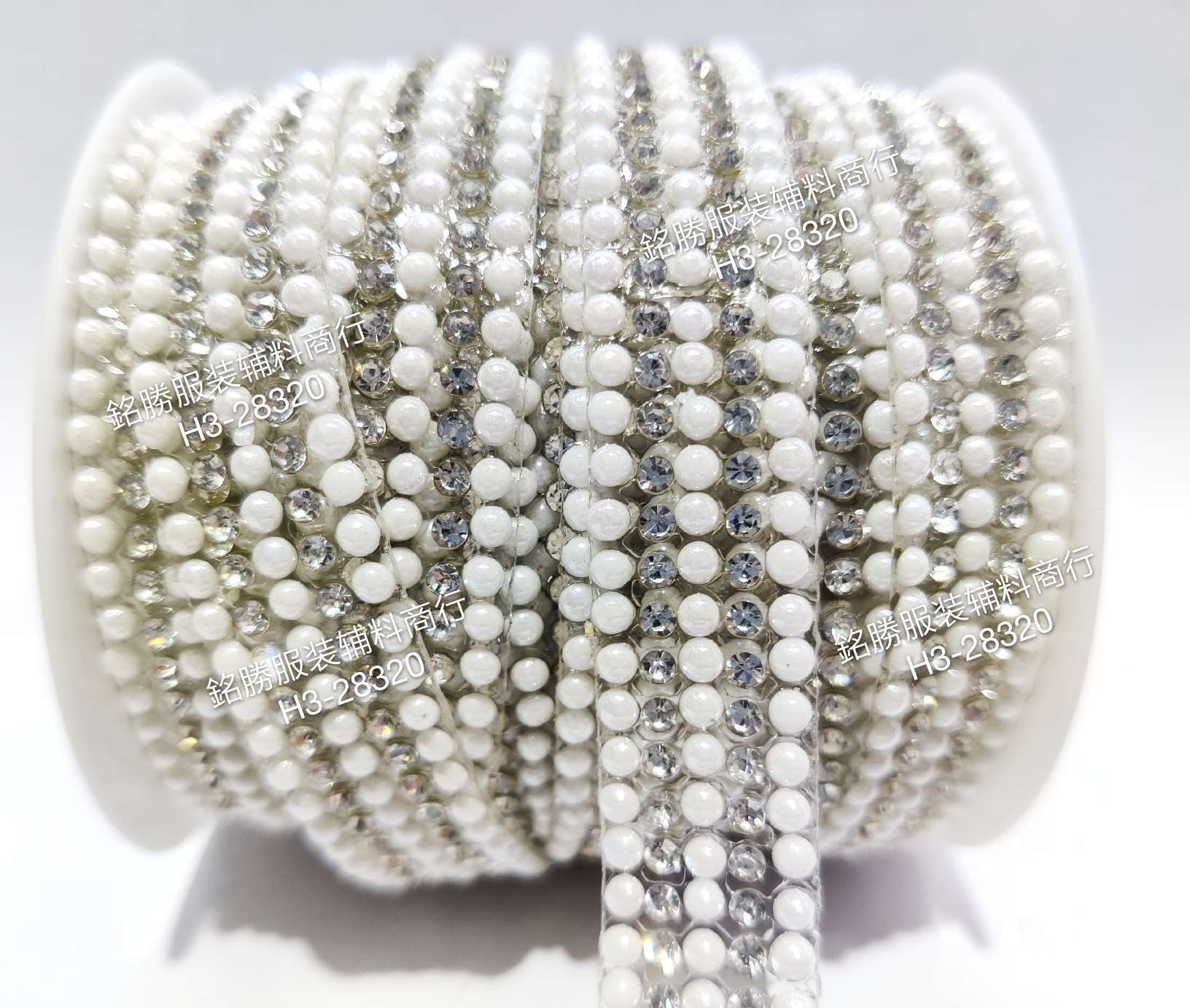 Rhinestone glass crystal white ceramic DIY code chain