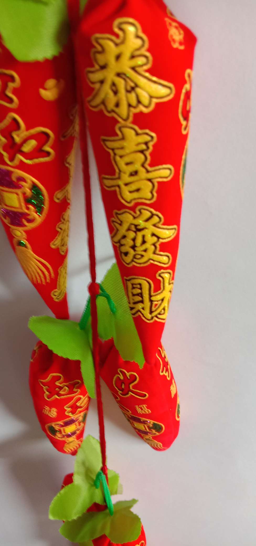 A pair of golden powder color-printed "Congratulations and Prosperity" chili skewers, festive wedding and festival supplies, factory direct sales, sample customization, moving into a new home details Picture