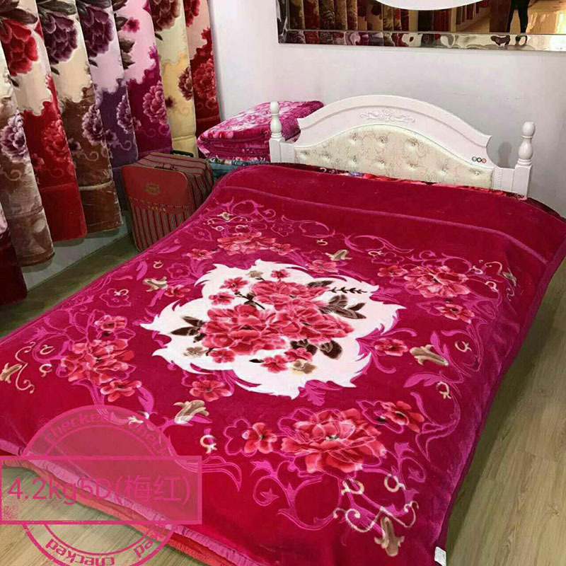 床上用品5D超柔拉舍尔毛毯双层长毛毯冬季加厚保暖现代盖毯详情图2