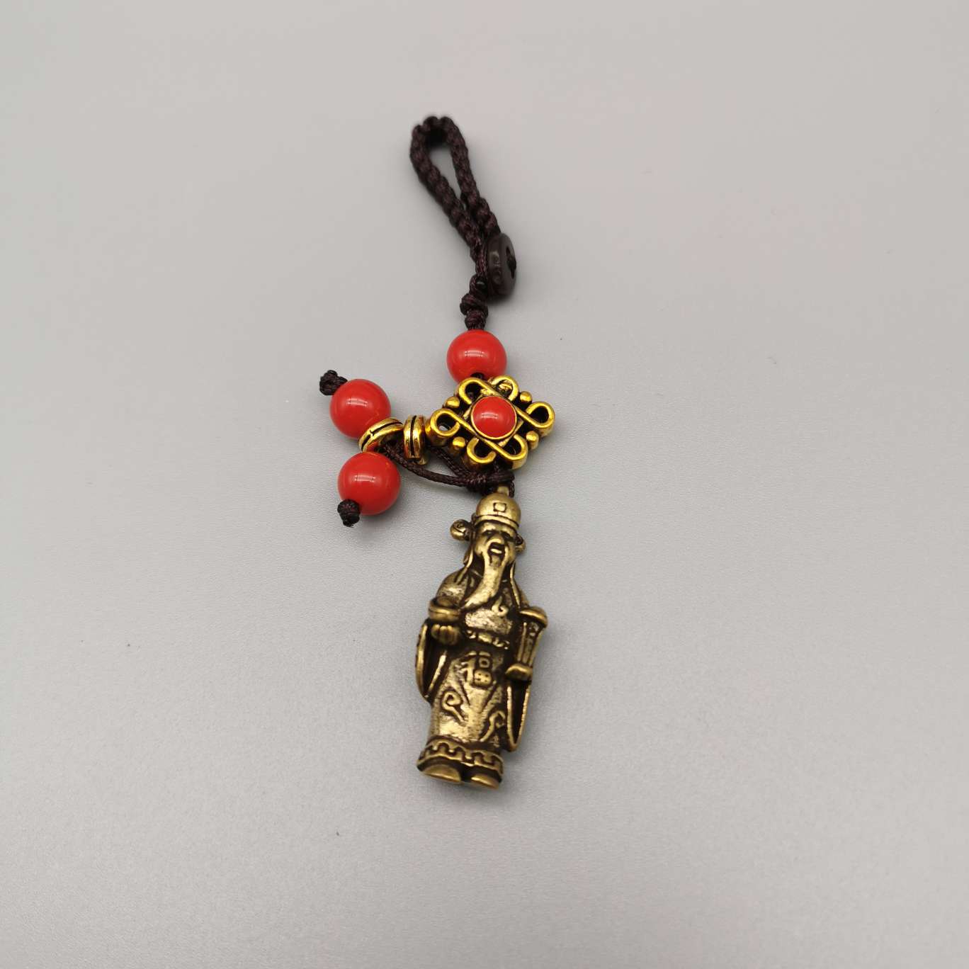 Copper keychain, copper monkey axe, God of Wealth, antelope, elephant, qilin, sika deer, coiled dragon God, Buddha's hand undefined