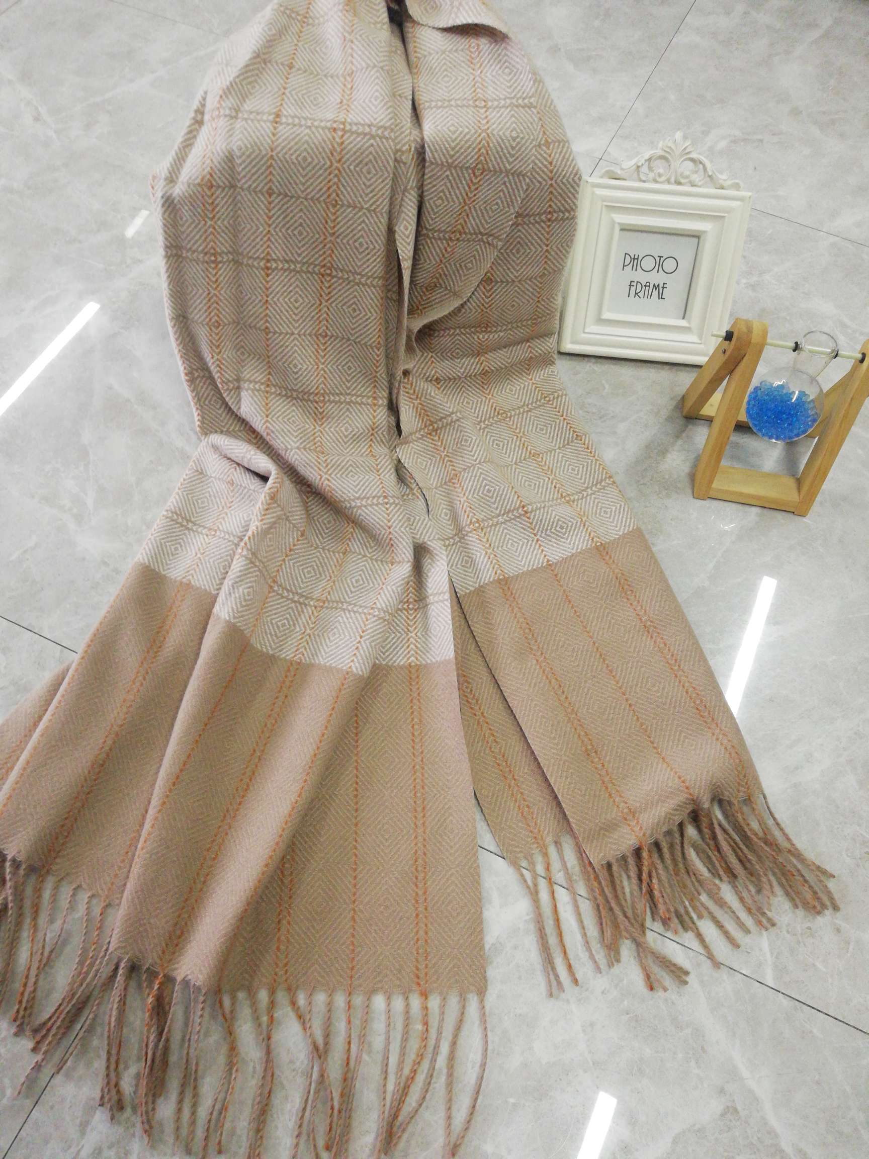 Korean version of matching color imitation cashmere scarf long style shawl warm and thick student scarf thumbnail