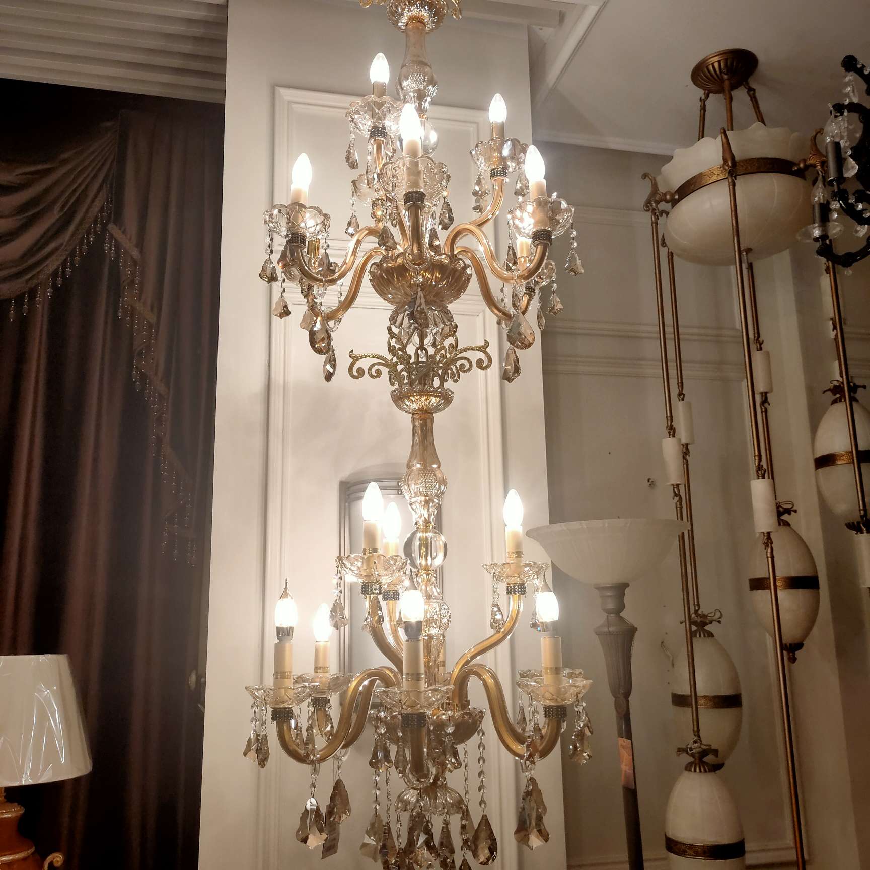 欧式北欧全铜 水晶灯具轻奢吊灯简约现代客厅 灯卧室餐厅灯水晶灯