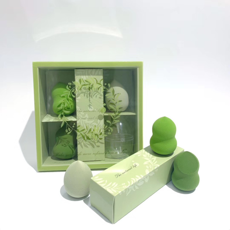 Yo-yipin yp-087 Matcha Series combination with Avocado color Powder puff cleaning liquid Powder puff box Application Scenario