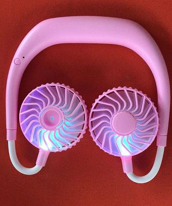 Lazy neck fan four - generation hanging neck fan seven color lights hanging neck fan USB fan sports fan with colorful lights with aromatics spot